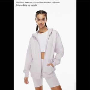 Aritzia Tna Cozy Fleece Boyfriend Zip Hoodie xs